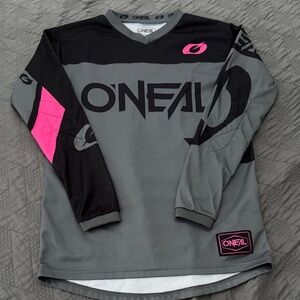 O'Neal Black and Gray Youth Riding Jersey with Pink Accents